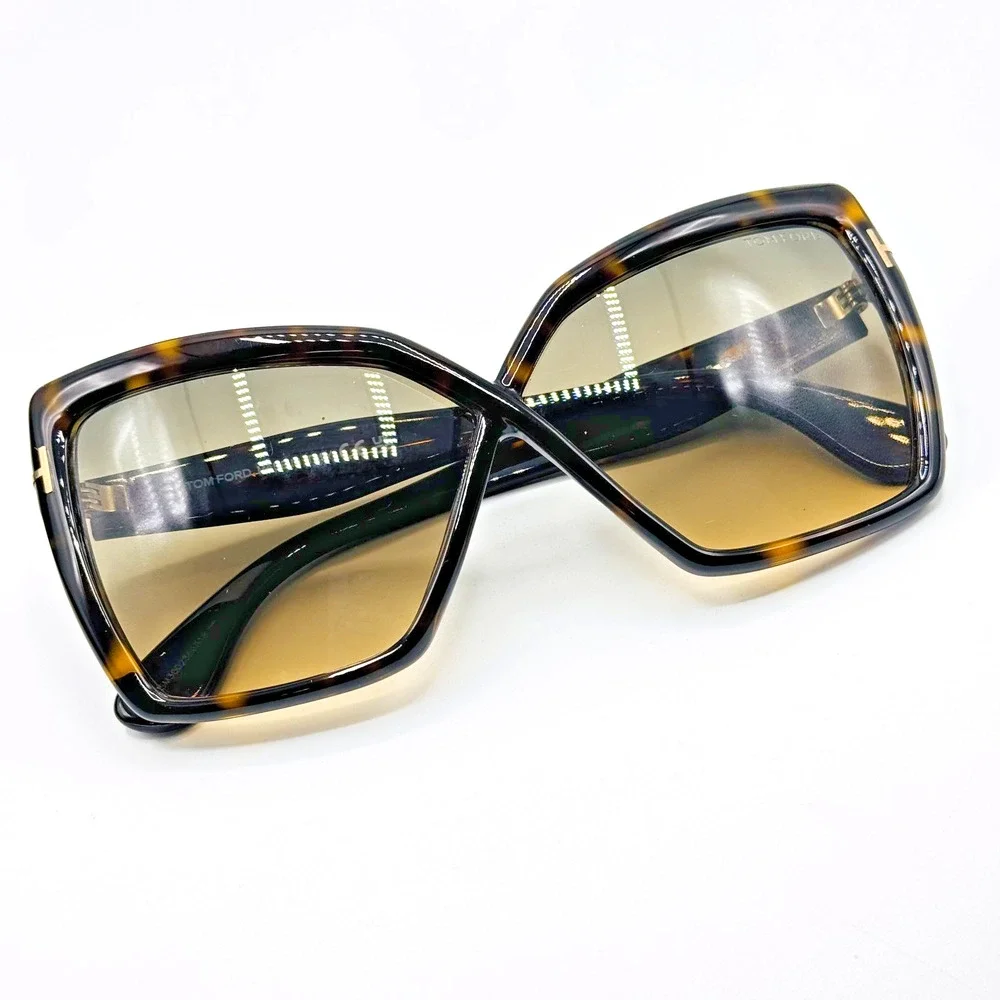 Tom Ford Sunglasses Fiore TF1195 52B Havana Frame Gradient Brown Lens 63-6-140